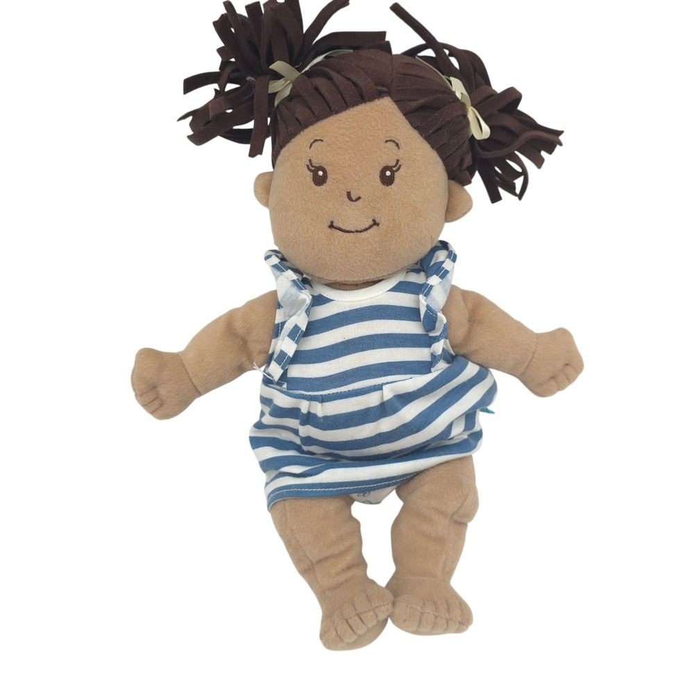 Manhattan Toy Baby Stella Blue Striped Dress Plush Doll Kids 13"